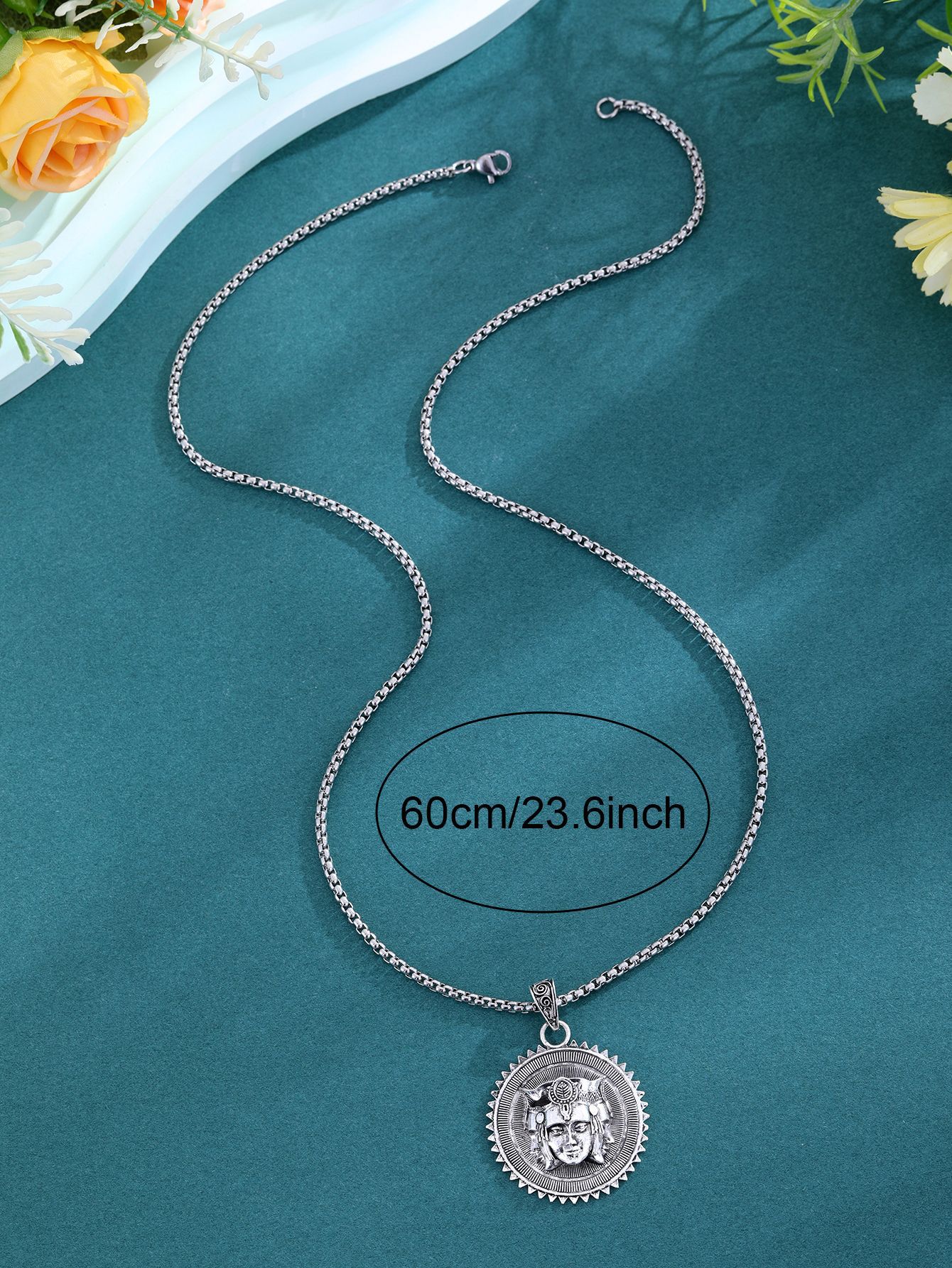 Head Pendant Sweater Chain Necklace For Men