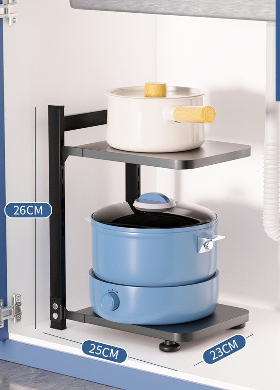 Non-perforated Kitchen Shelving Household Sink Pot Storage Pot Rack