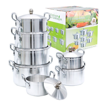 7-piece Kitchen Pot Set Aluminum Pot Suit