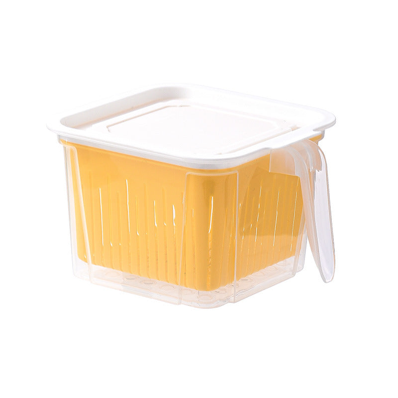 Refrigerator Double-layer Fruit And Vegetable Food Storage Container With Lid Drain,Food Storage