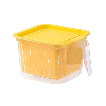 Refrigerator Double-layer Fruit And Vegetable Food Storage Container With Lid Drain,Food Storage