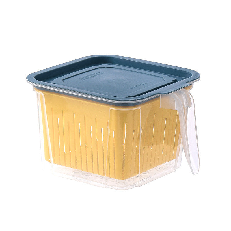 Refrigerator Double-layer Fruit And Vegetable Food Storage Container With Lid Drain,Food Storage