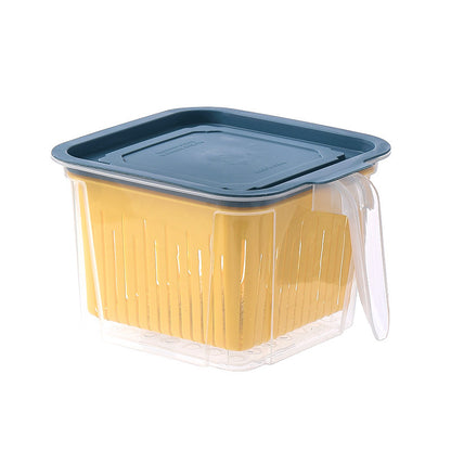 Refrigerator Double-layer Fruit And Vegetable Food Storage Container With Lid Drain,Food Storage