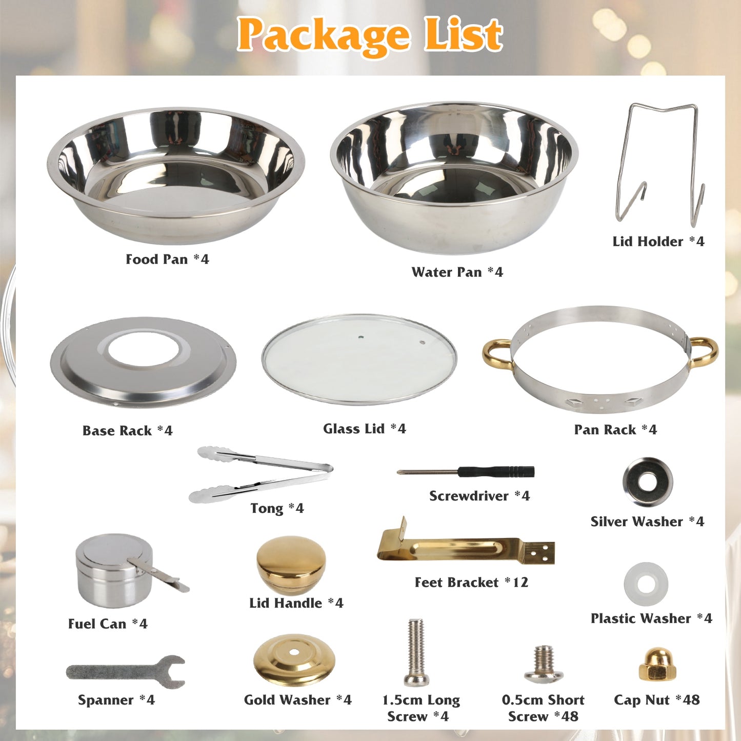 4Pcs Chafing Dish Buffet Set