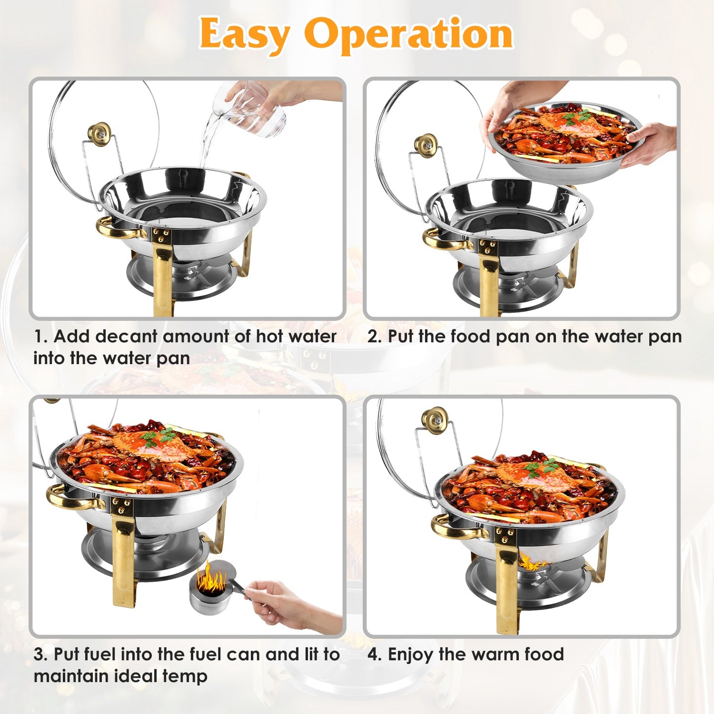 4Pcs Chafing Dish Buffet Set