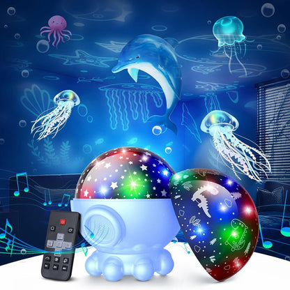 Octopus Starry Sky Light RGB Creative Remote Jellyfish Music Projection Lamp