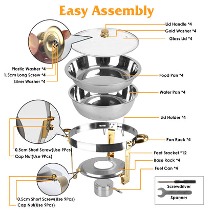 4Pcs Chafing Dish Buffet Set