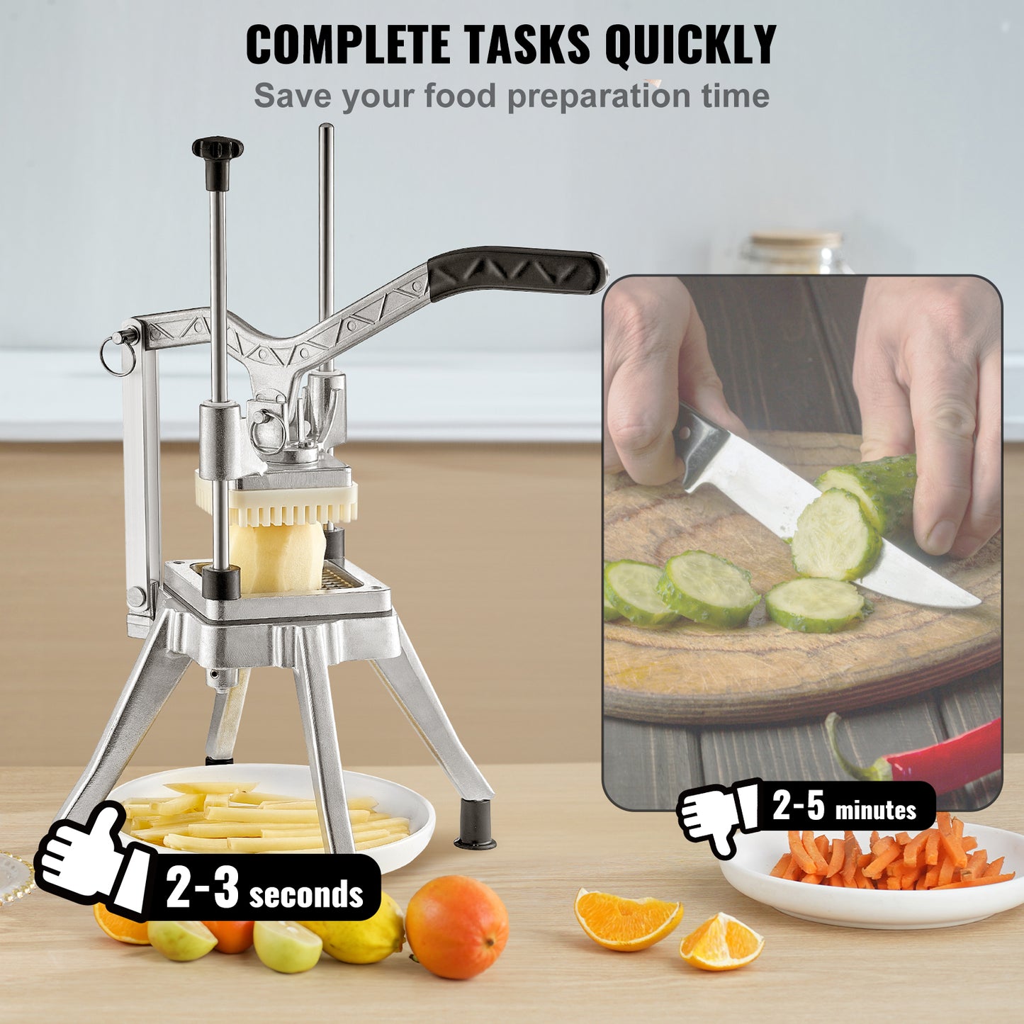 VEVOR Commercial Chopper Commercial Vegetable Chopper With 4 Blades Fruits Dicer