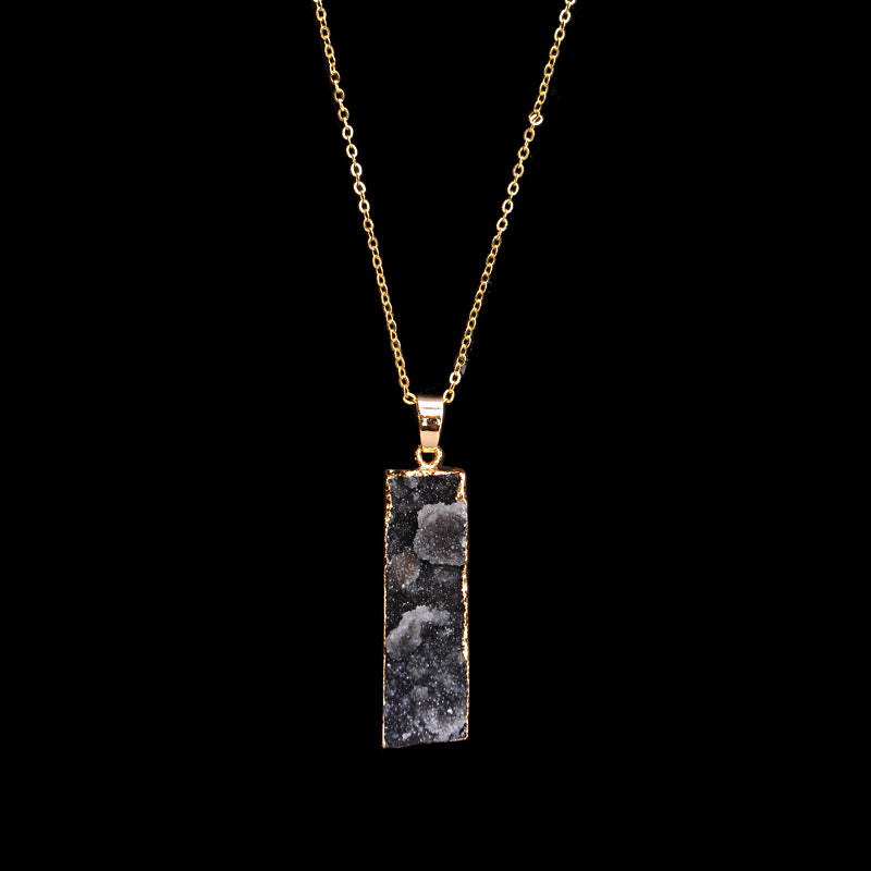 Stone Pendant Necklace Men And Women Couple Sweater Chain Short Chain