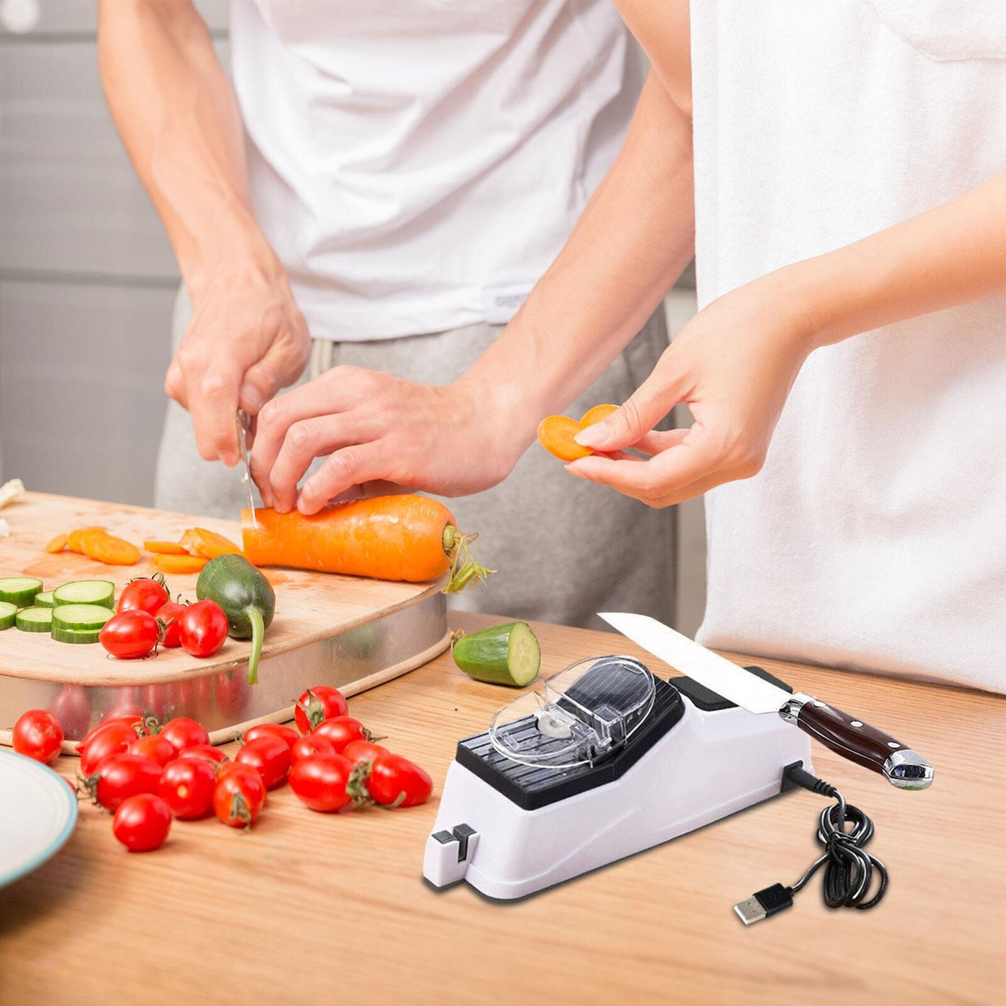 2 In1 Electric Knife Sharpener And Scissor Sharpeners Family Kitchen Home Tool