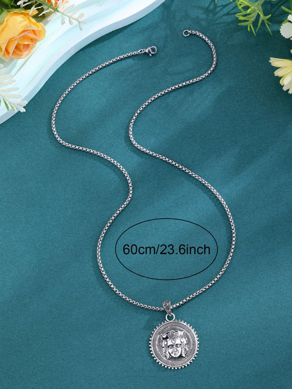 Head Pendant Sweater Chain Necklace For Men